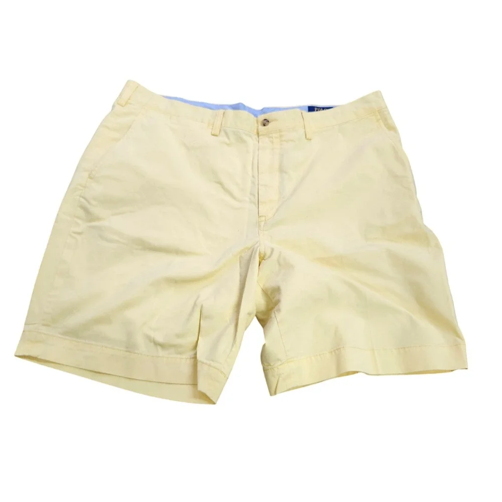 Polo Ralph Lauren Mens 40 Yellow Stretch Classic Fit Chino Shorts Pony Logo